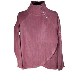 Calvin Klein Performance Quarter Zip Neck Pullover Jacket Soft Plush Plum Pink L
